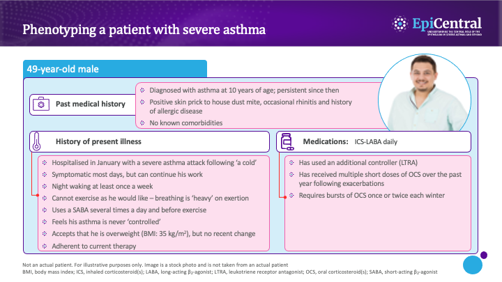 Case study image example of a typical patient with severe asthma