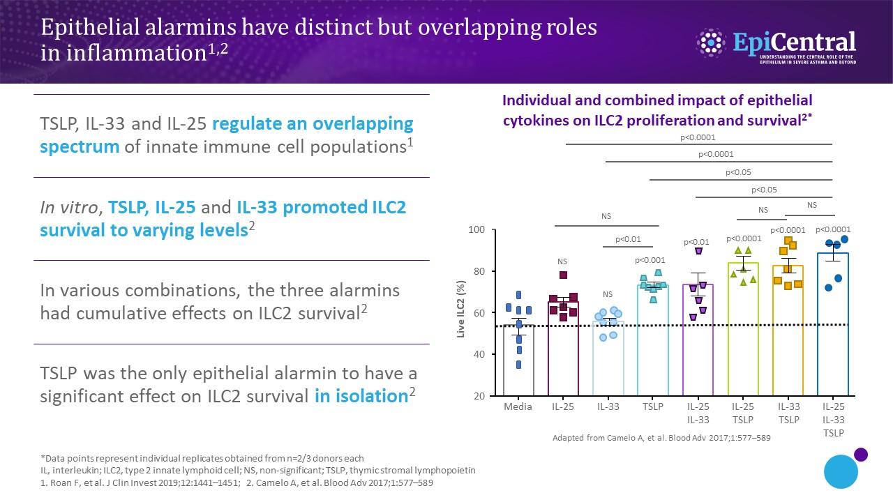TSLP, IL-33, and IL-25 have distinct but overlapping roles in activating the innate and adaptive immune responses